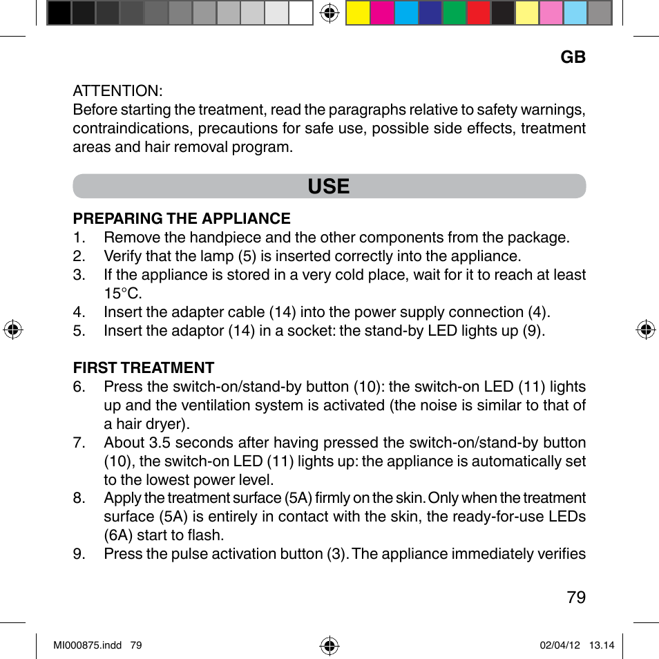 Imetec BELLISSIMA FLASH & GO DISPOSABLE LAMP User Manual | Page 85 / 146