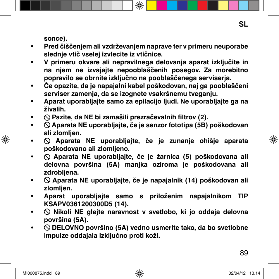 Imetec BELLISSIMA FLASH & GO DISPOSABLE LAMP User Manual | Page 95 / 146