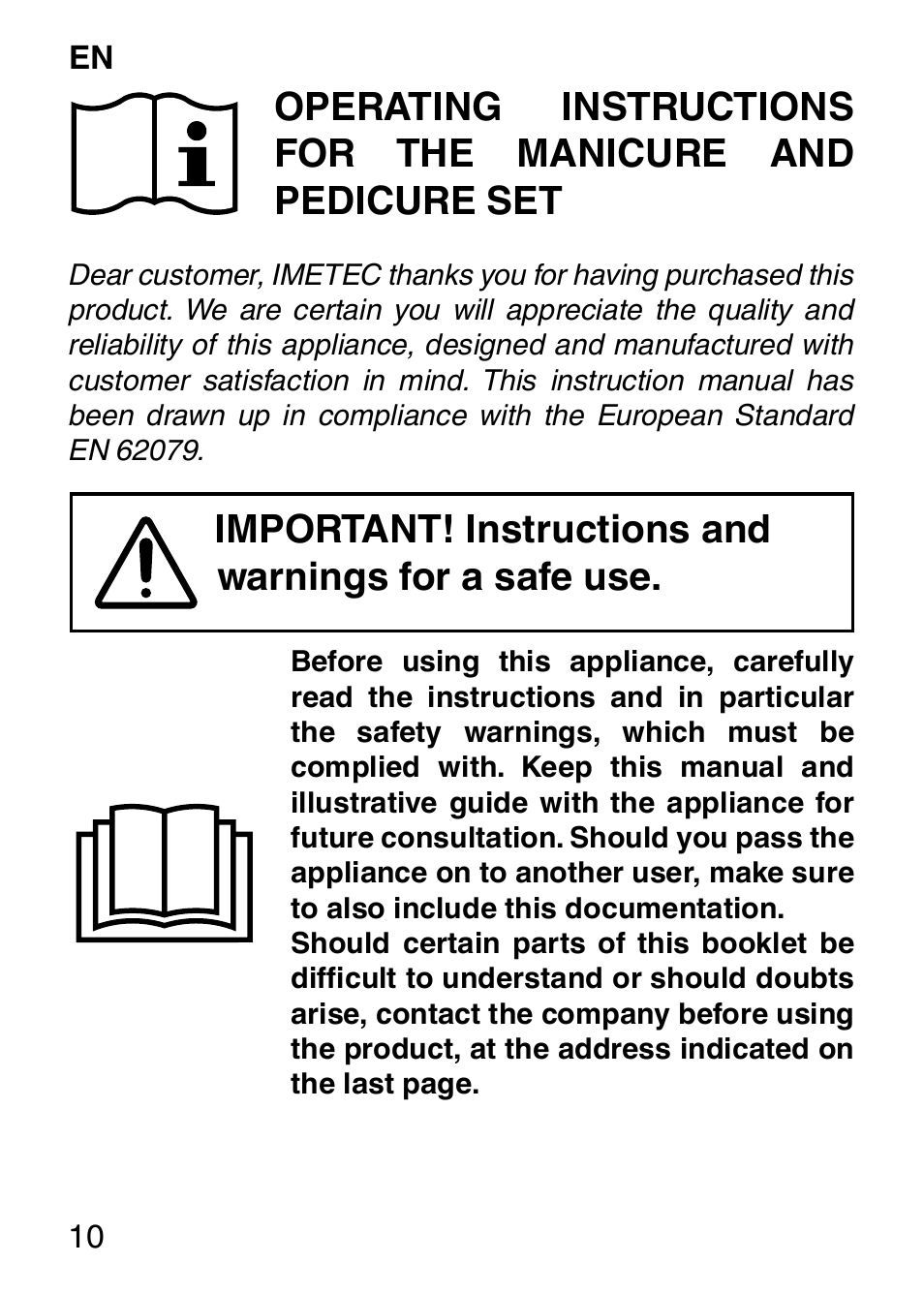 Imetec BELLISSIMA SENSITIVE MP1 100 User Manual | Page 12 / 29