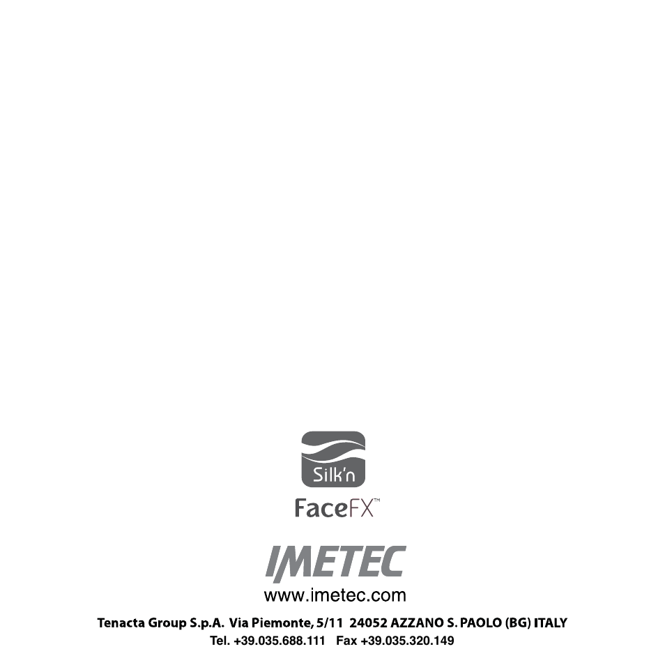 Imetec BELLISSIMA FACE FX User Manual | 92 pages