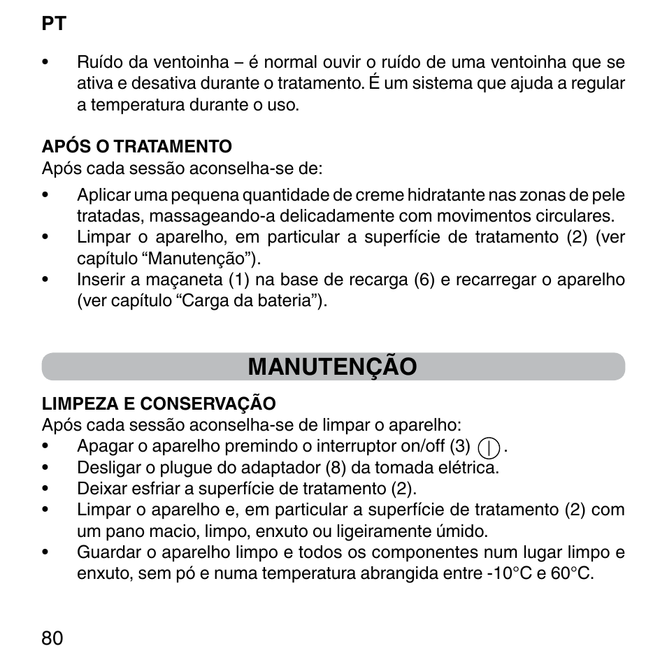 Manutenção | Imetec BELLISSIMA FACE FX User Manual | Page 84 / 92