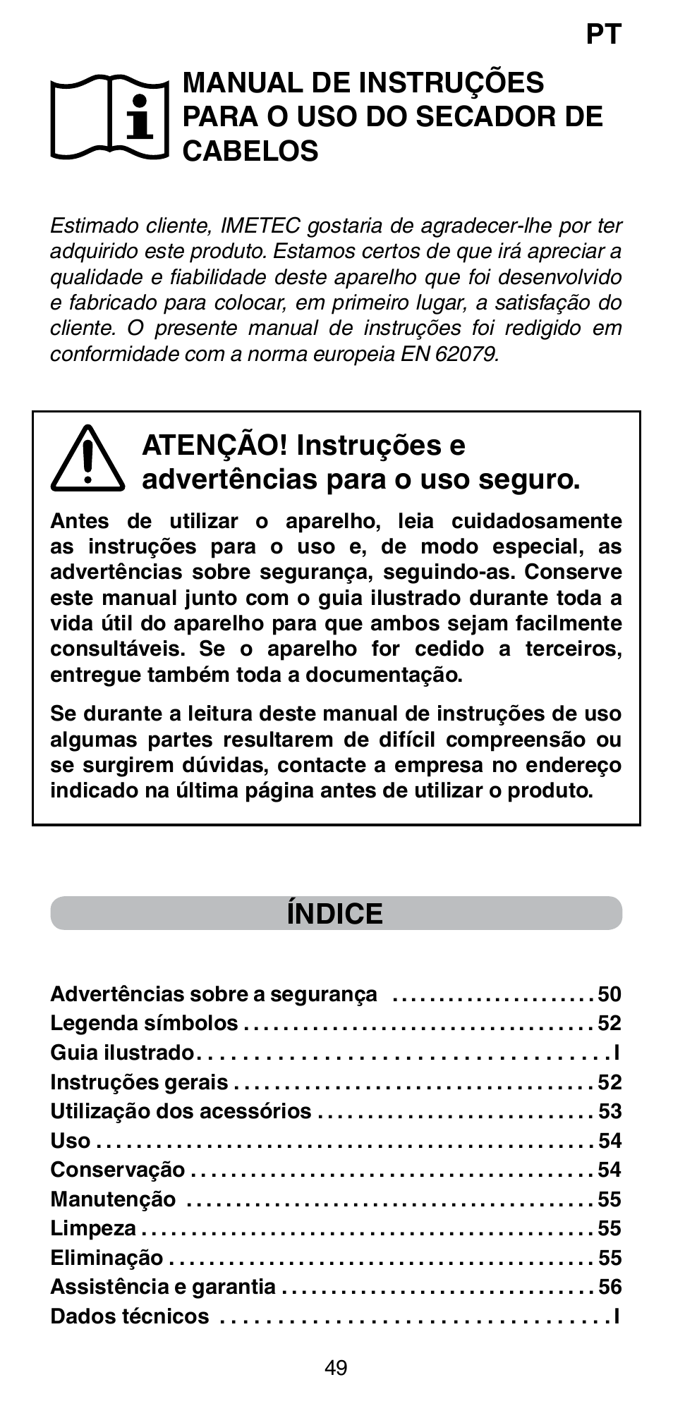 Índice | Imetec BELLISSIMA PC5 2500 User Manual | Page 51 / 84