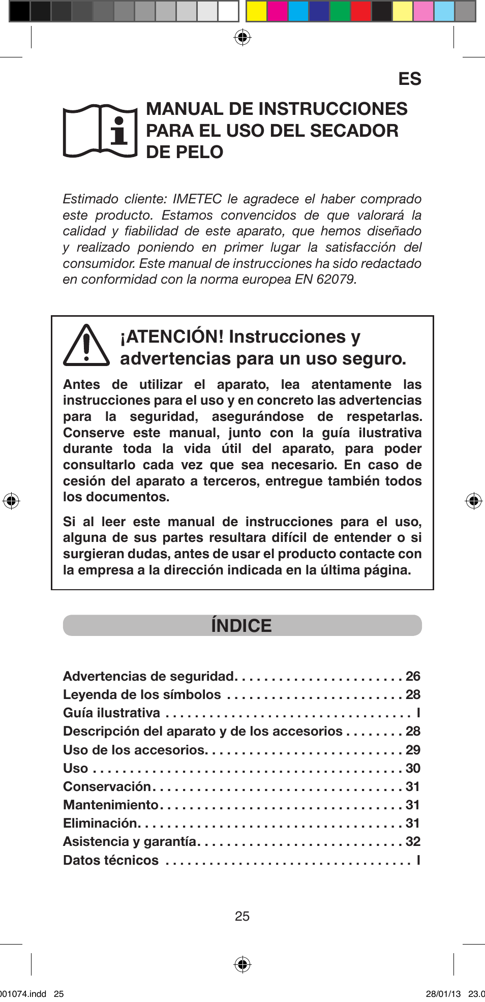 Índice | Imetec BELLISSIMA K5 2000 User Manual | Page 27 / 84