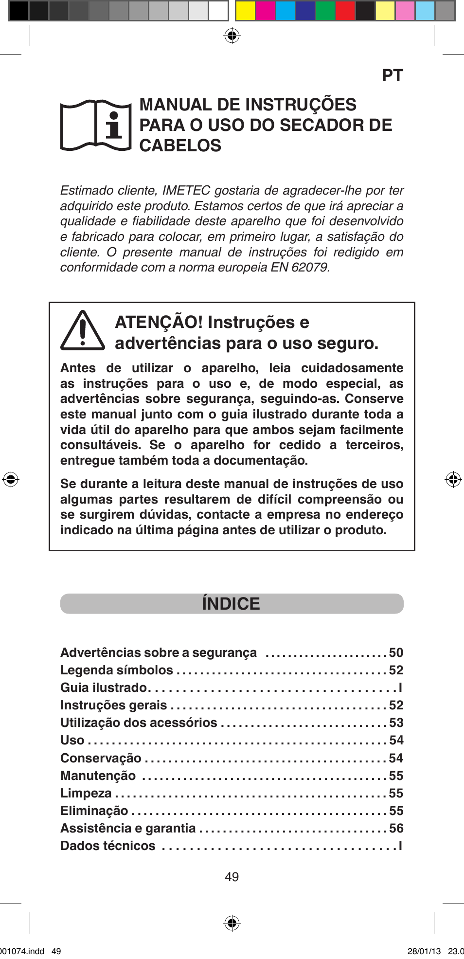 Índice | Imetec BELLISSIMA K5 2000 User Manual | Page 51 / 84