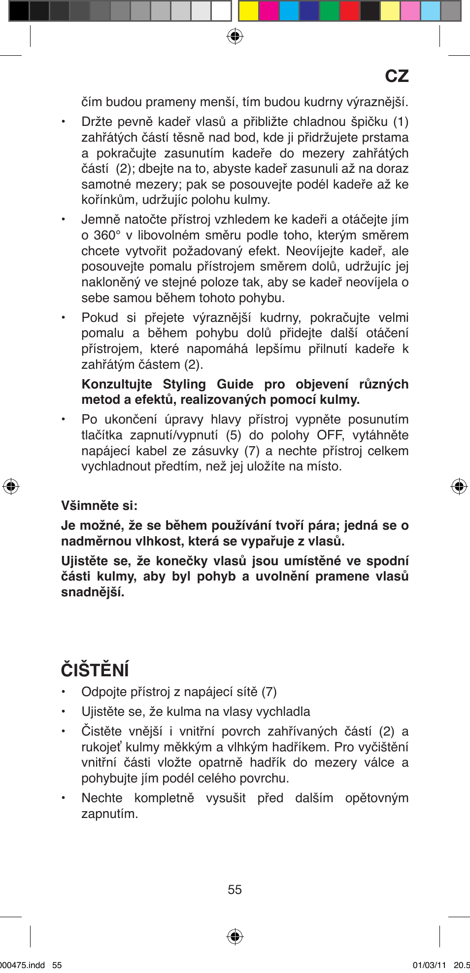 Čištění | Imetec BELLISSIMA MULTICURL S1 700 User Manual | Page 57 / 66