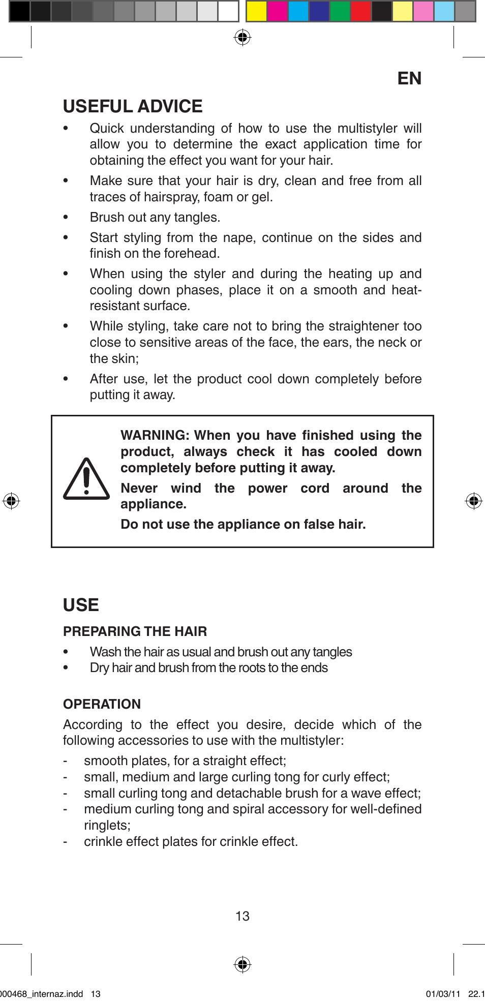 Useful advice | Imetec BELLISSIMA G9 90 User Manual | Page 15 / 76