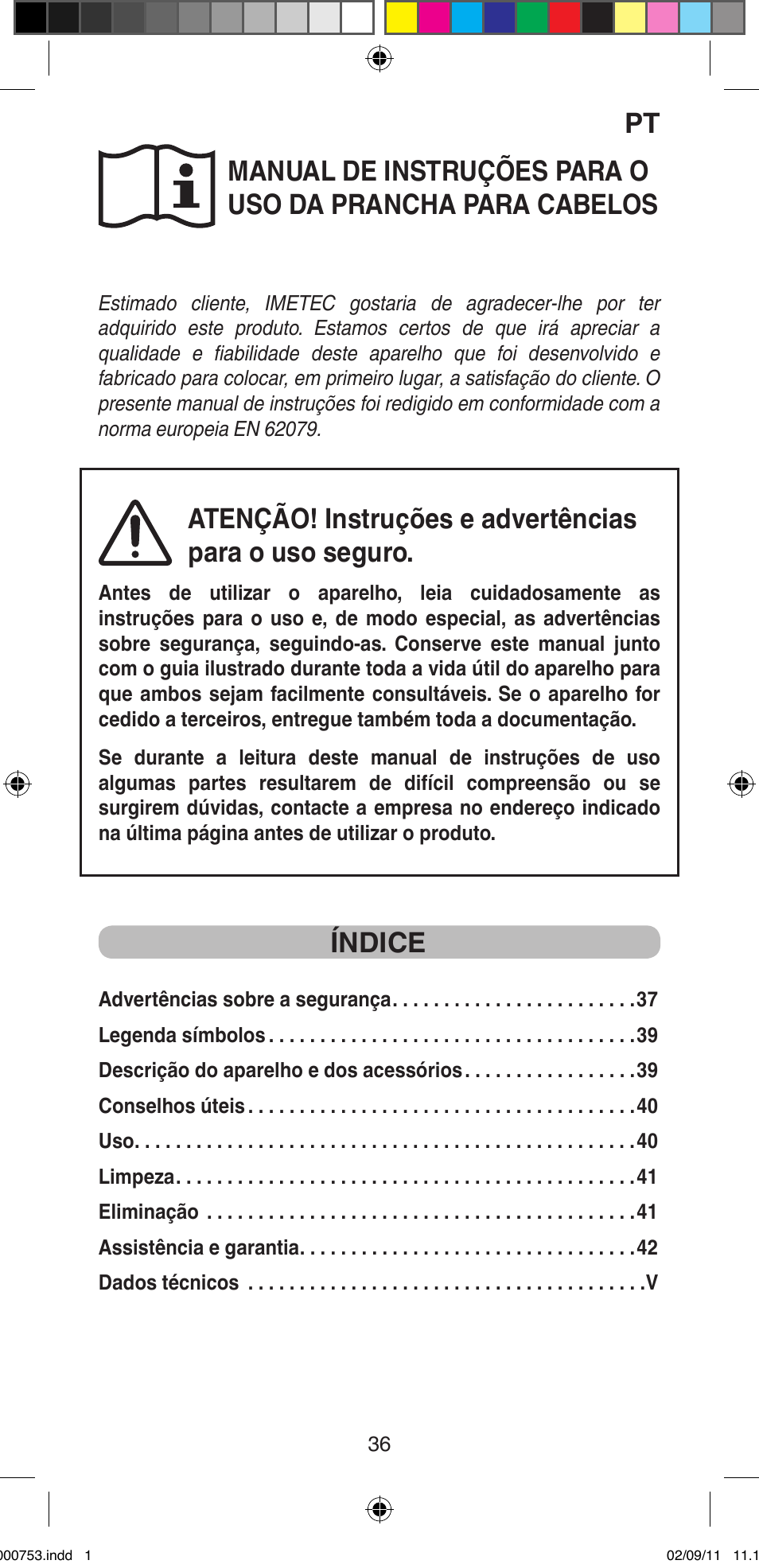 Índice | Imetec BELLISSIMA MAGIC TEXTURE B12 100 User Manual | Page 38 / 65