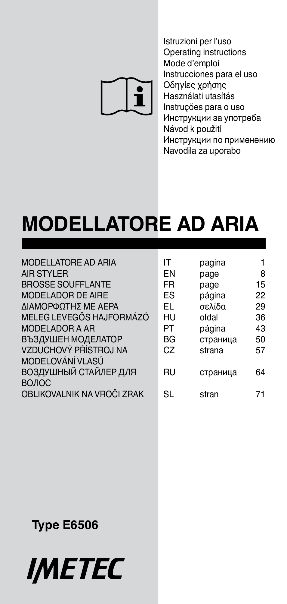 Imetec BELLISSIMA GH15 2000 User Manual | 79 pages