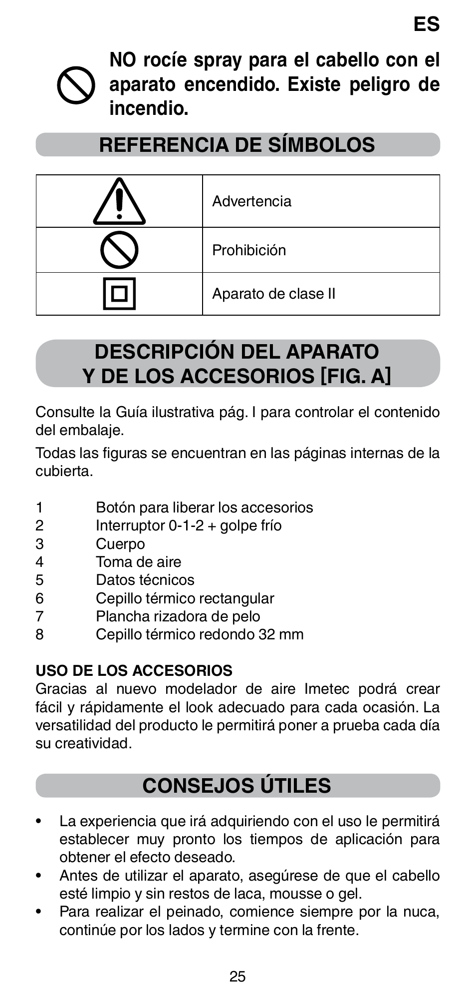 Consejos útiles | Imetec BELLISSIMA GH15 800 User Manual | Page 27 / 79