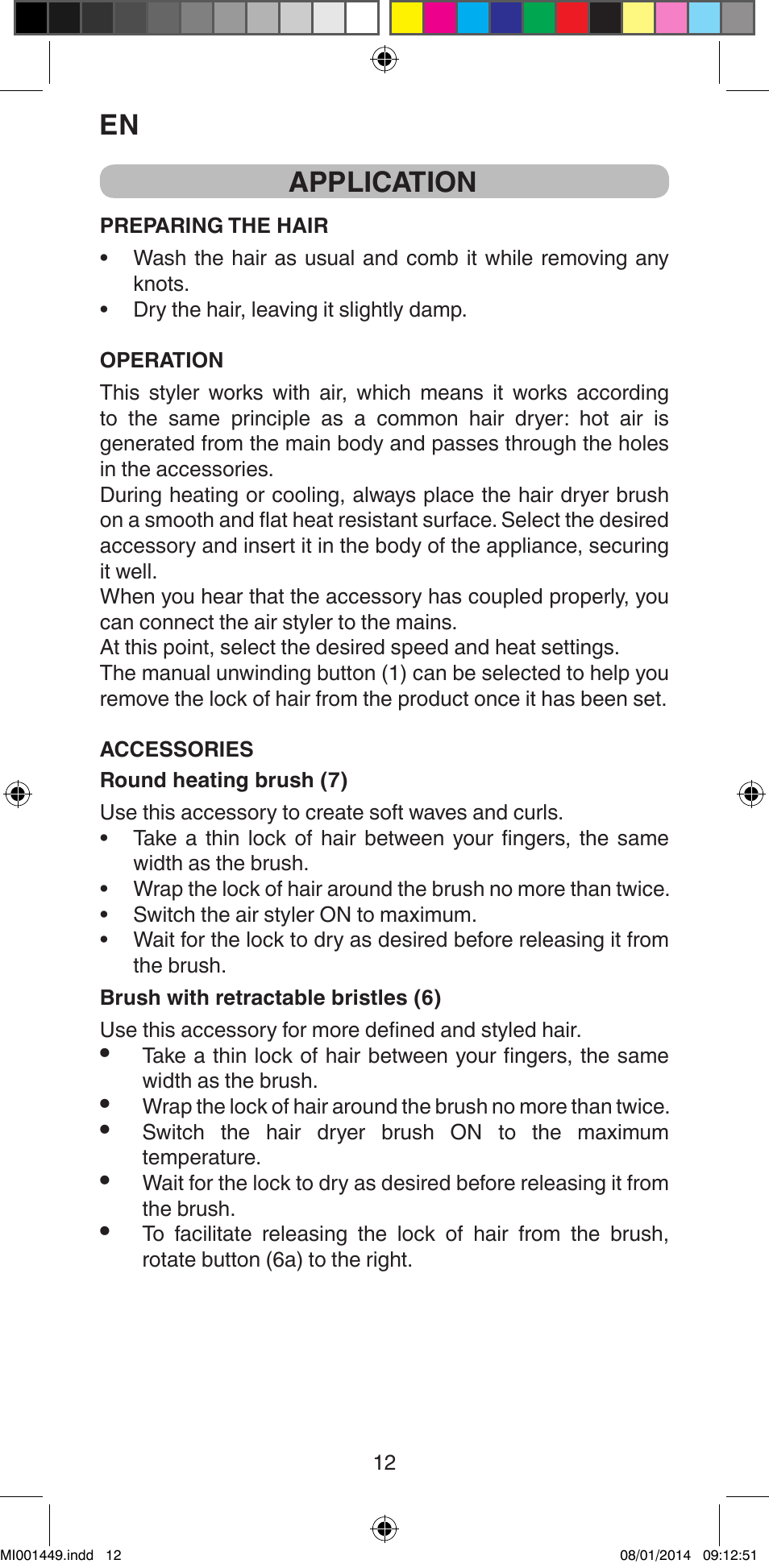 Application | Imetec BELLISSIMA GH16 400 User Manual | Page 14 / 79