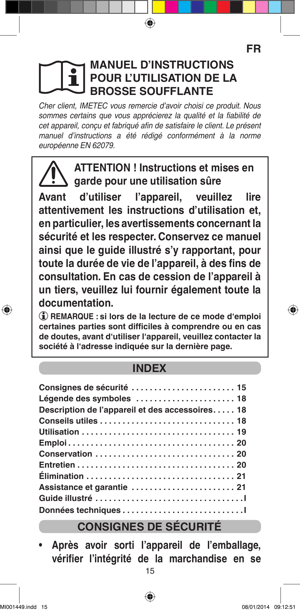 Index | Imetec BELLISSIMA GH16 400 User Manual | Page 17 / 79