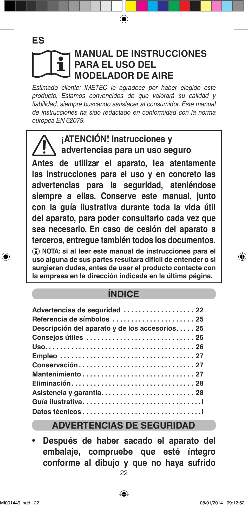 Índice | Imetec BELLISSIMA GH16 400 User Manual | Page 24 / 79