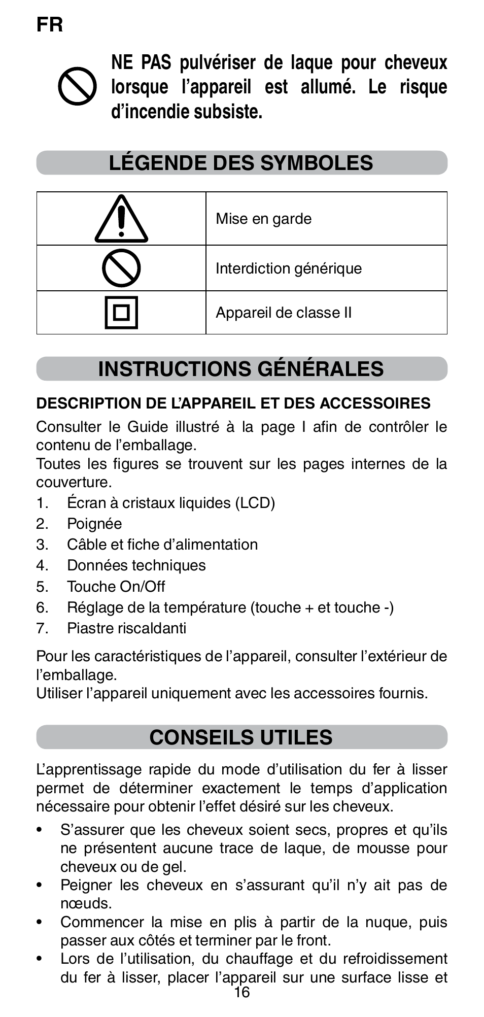 Instructions générales, Conseils utiles | Imetec BELLISSIMA CREATIVITY B8 100 User Manual | Page 18 / 68