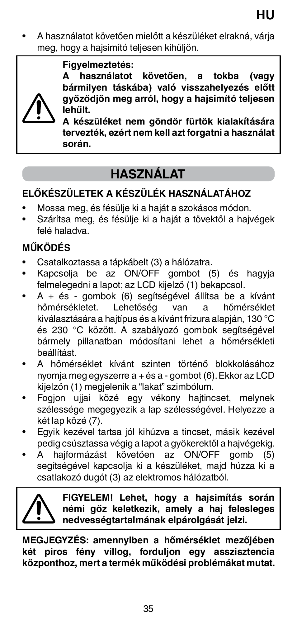 Használat | Imetec BELLISSIMA CREATIVITY B8 100 User Manual | Page 37 / 68