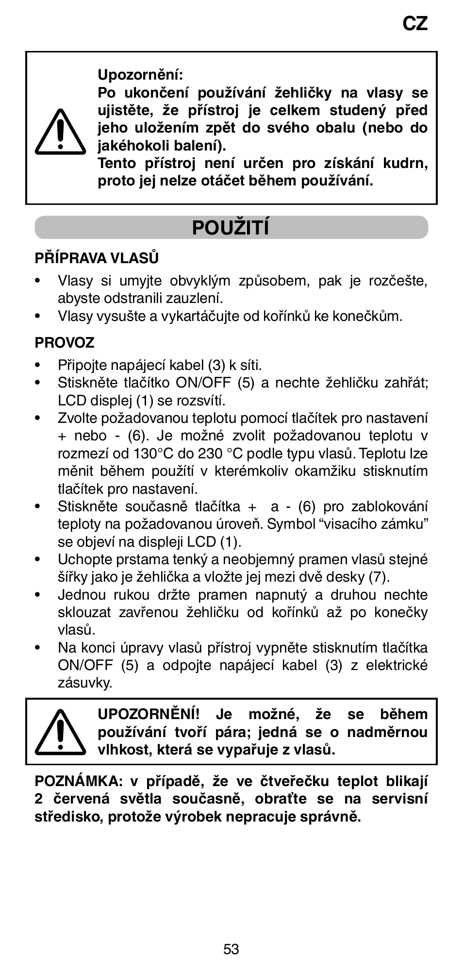 Použití | Imetec BELLISSIMA CREATIVITY B8 100 User Manual | Page 55 / 68