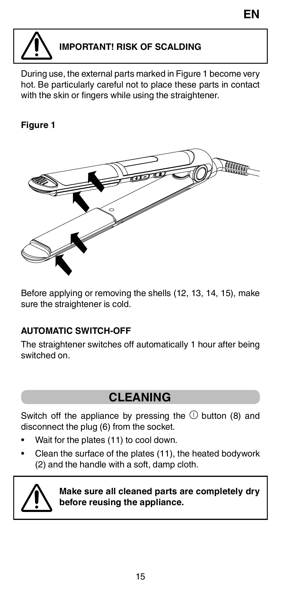 Cleaning | Imetec BELLISSIMA CREATIVITY STYLE CREATOR B6 200 User Manual | Page 17 / 90