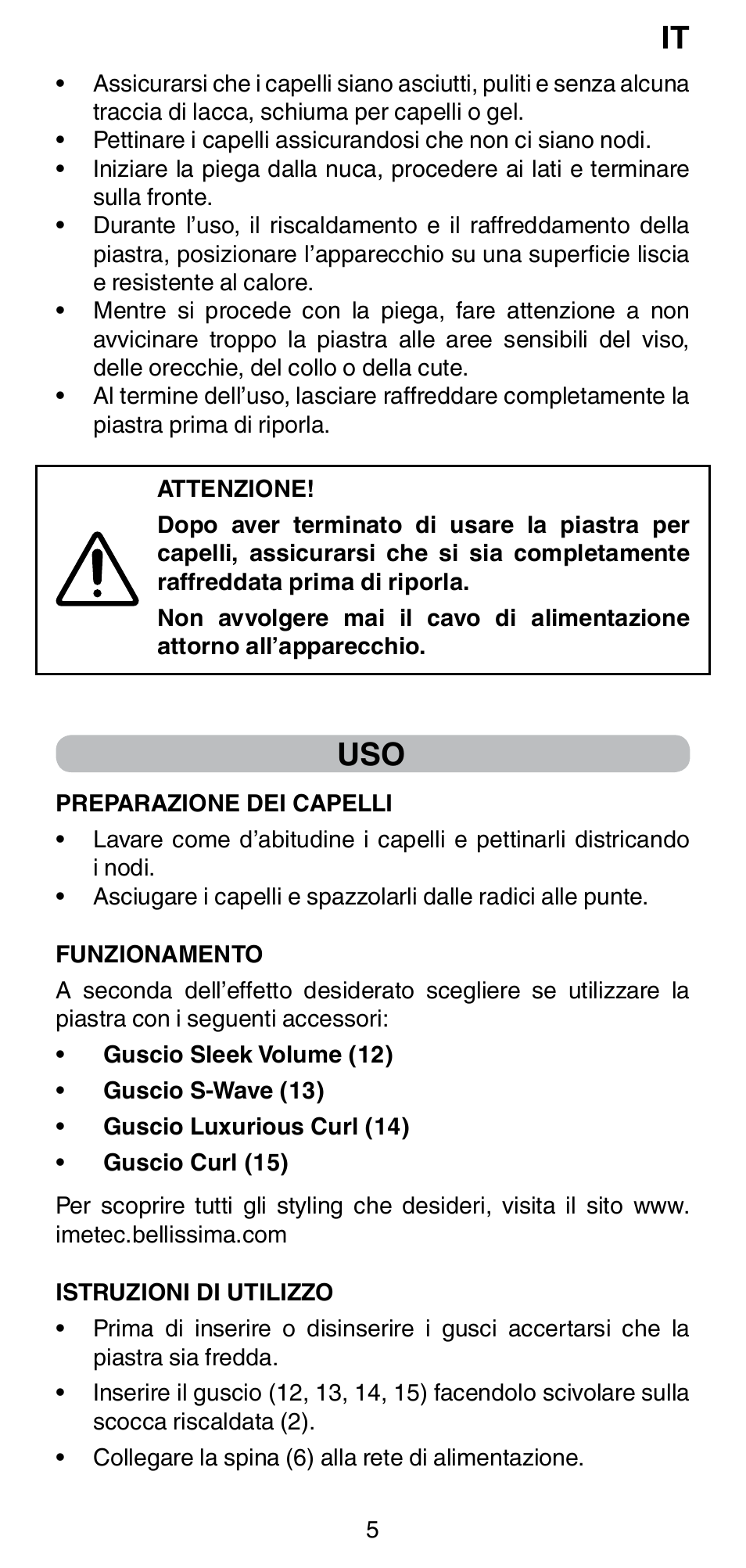 Imetec BELLISSIMA CREATIVITY STYLE CREATOR B6 200 User Manual | Page 7 / 90