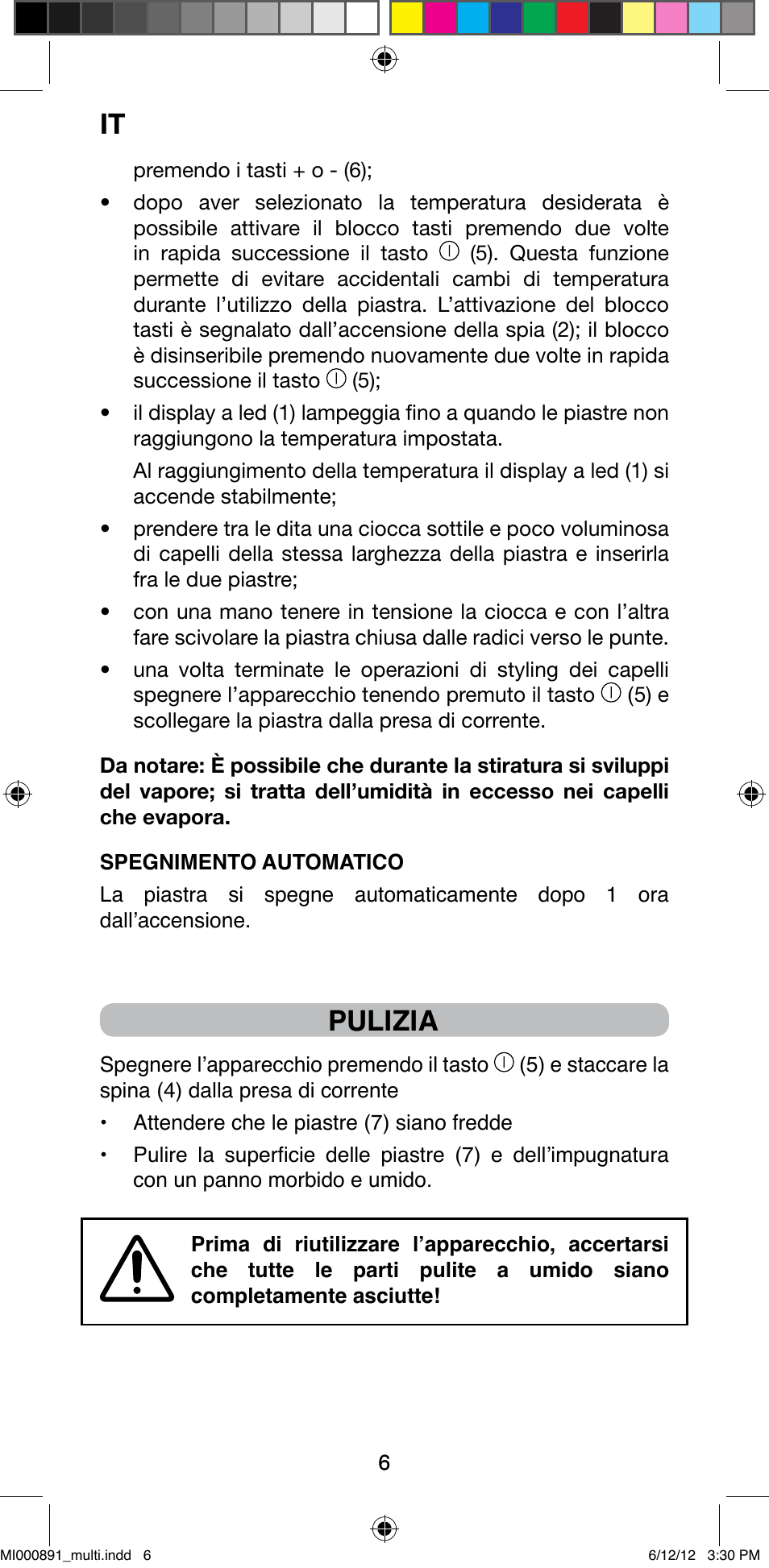 Pulizia | Imetec BELLISSIMA B 100 User Manual | Page 8 / 65