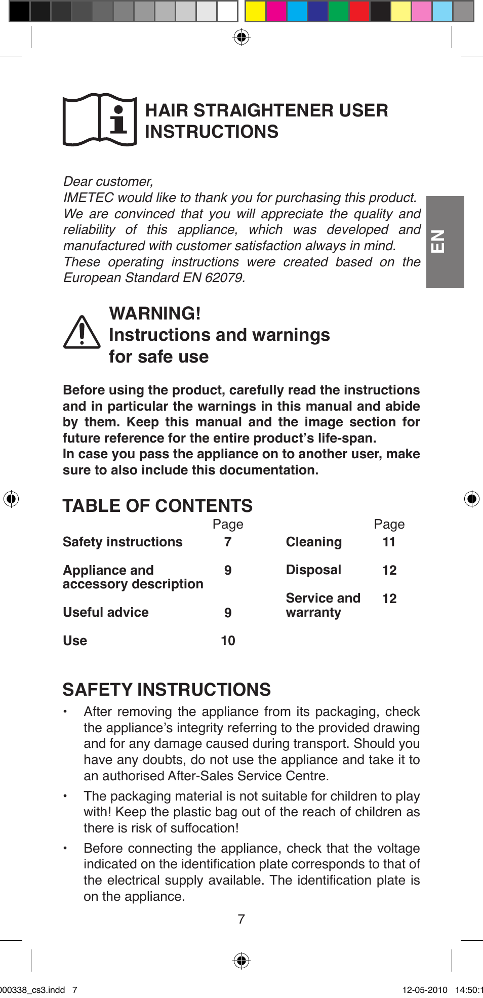 Imetec BELLISSIMA ABSOLUTE BA8 230I User Manual | Page 9 / 44