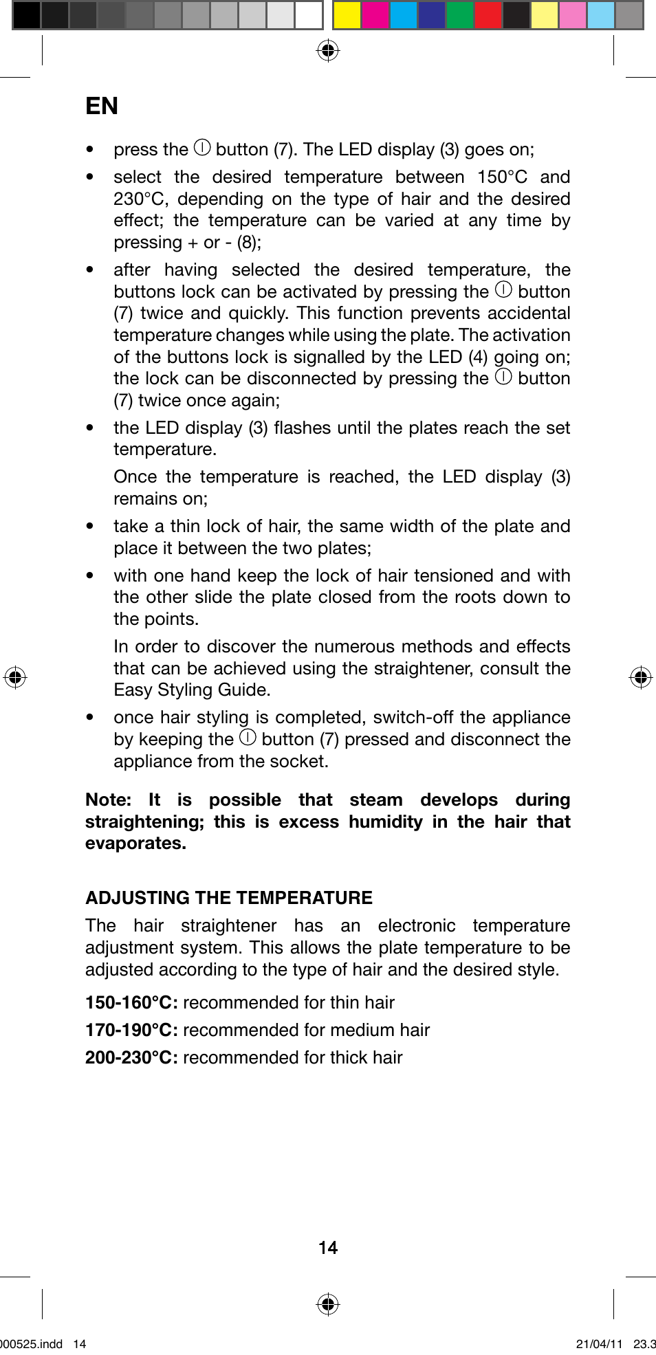 Imetec BELLISSIMA CREATIVITY STYLE CREATOR B6 100 User Manual | Page 16 / 66