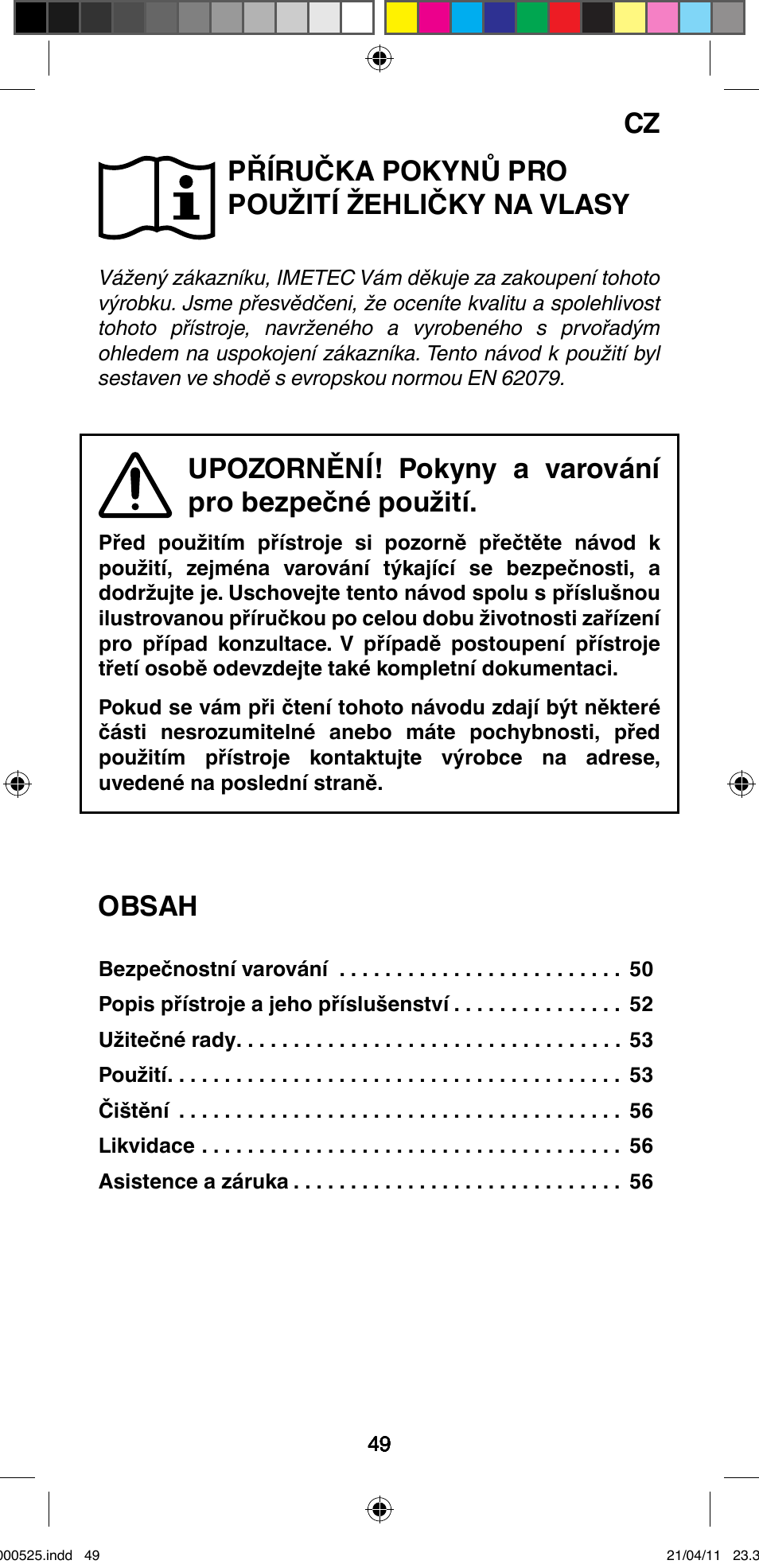 Imetec BELLISSIMA CREATIVITY STYLE CREATOR B6 100 User Manual | Page 51 / 66