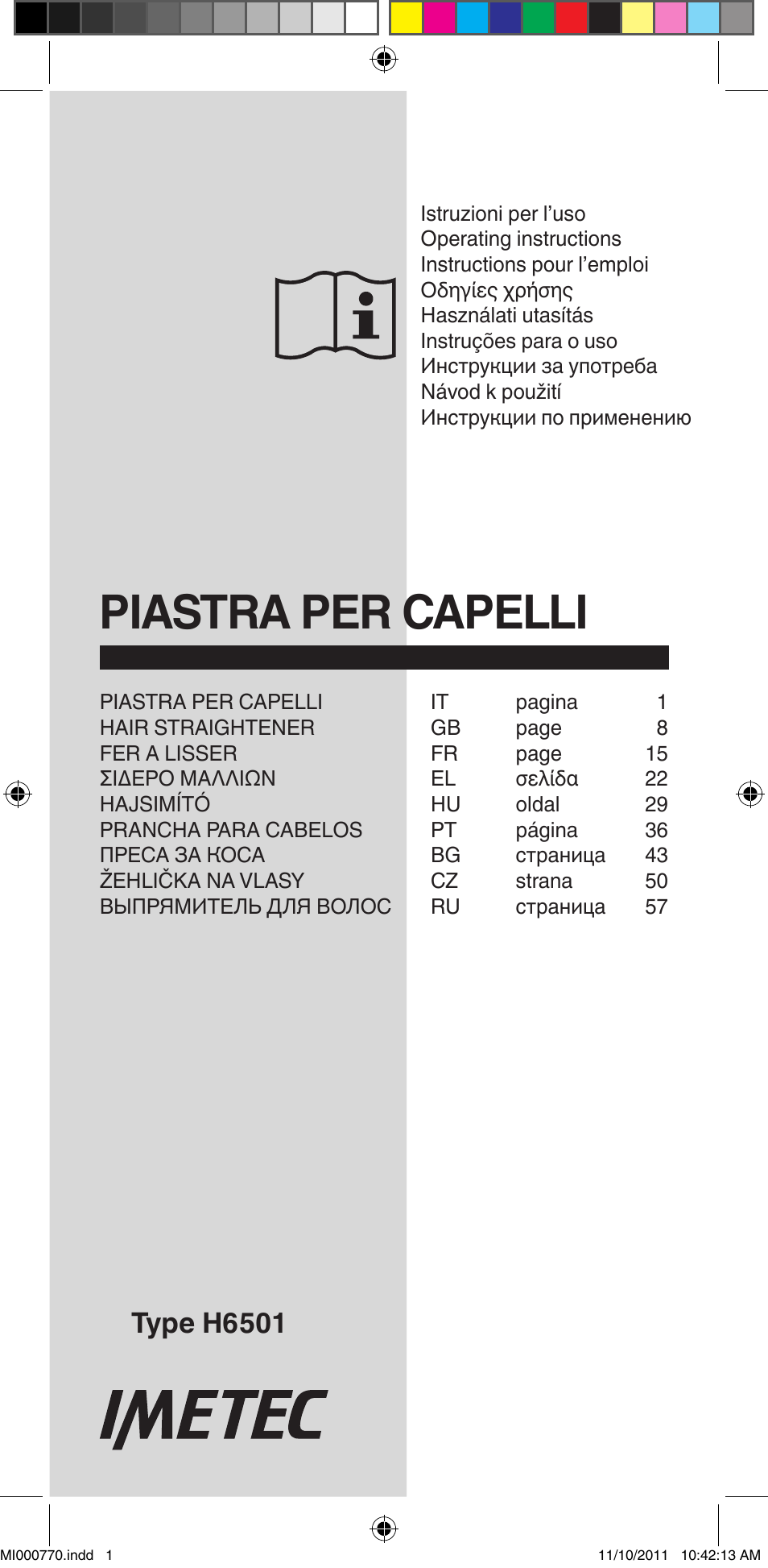 Imetec BELLISSIMA B15 50 User Manual | 66 pages