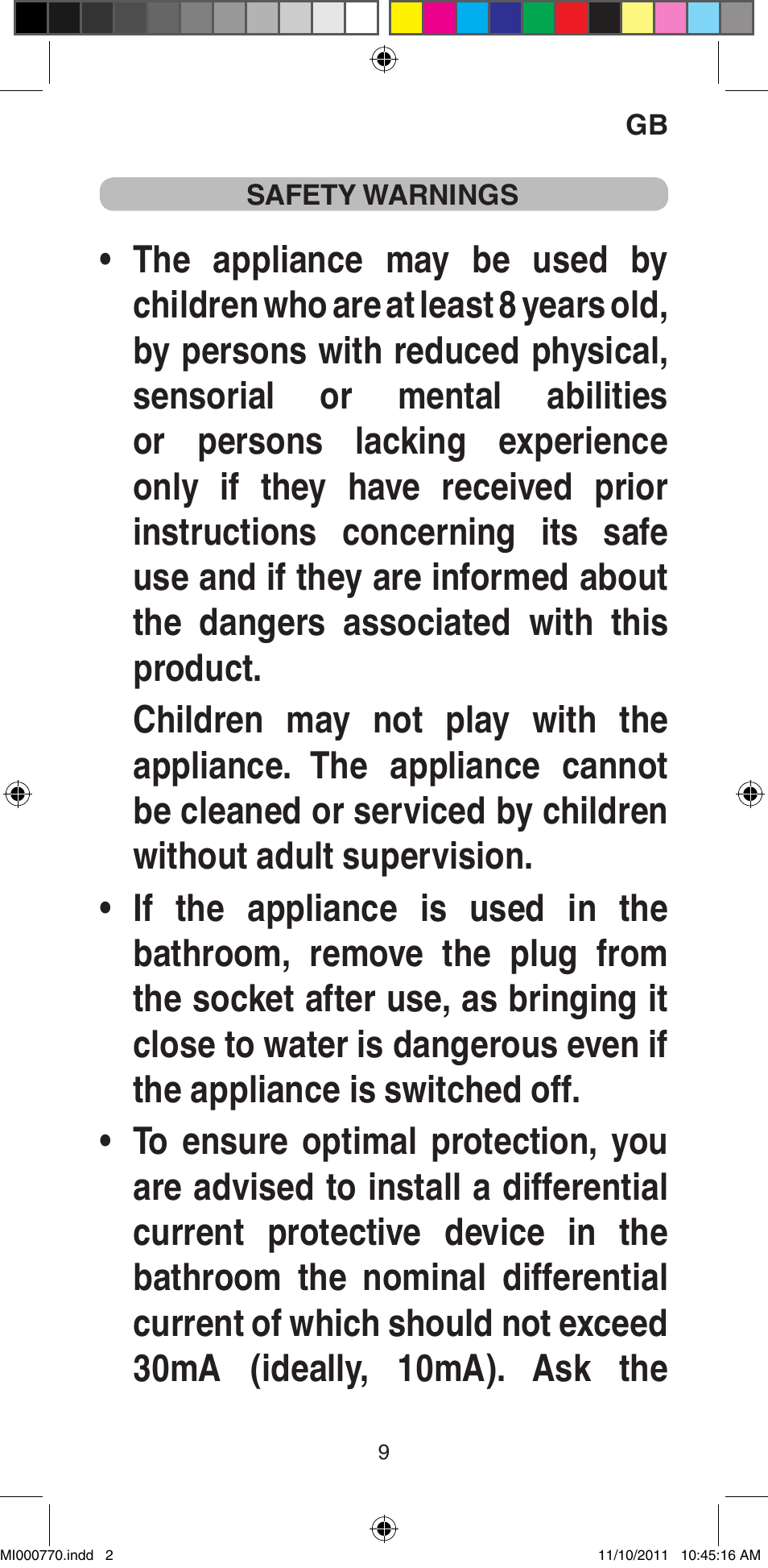 Imetec BELLISSIMA B15 50 User Manual | Page 11 / 66