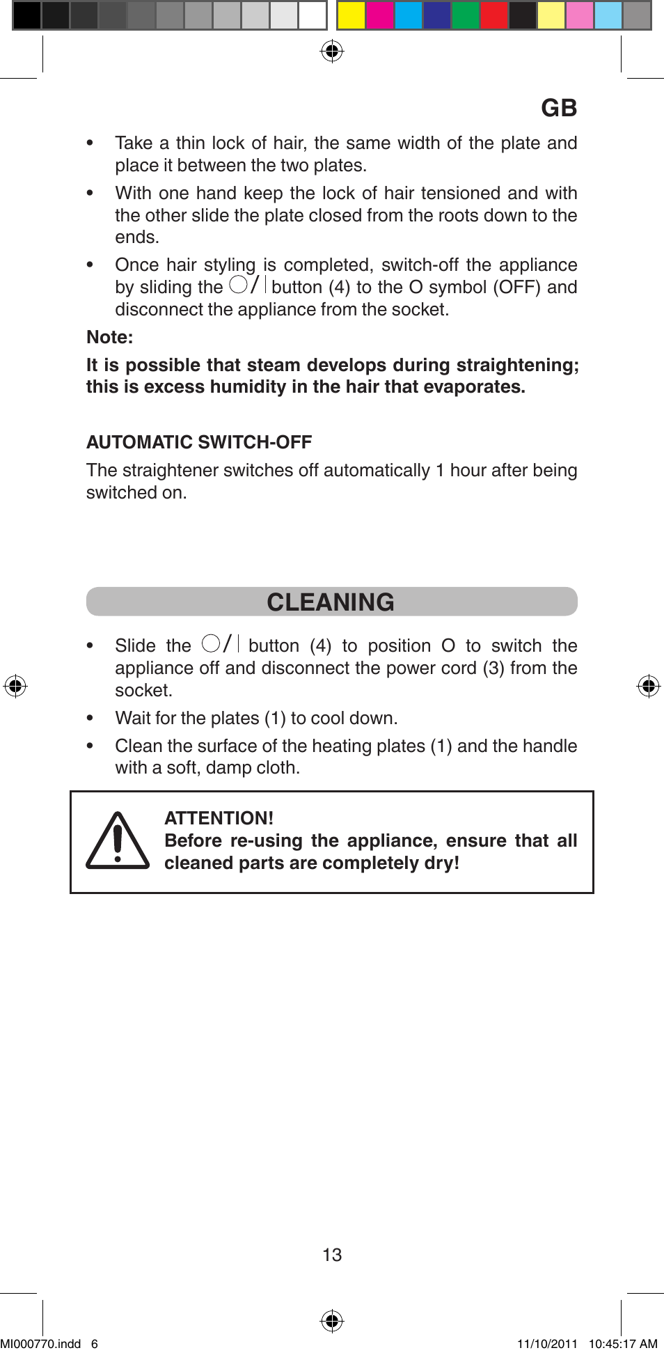 Cleaning | Imetec BELLISSIMA B15 50 User Manual | Page 15 / 66