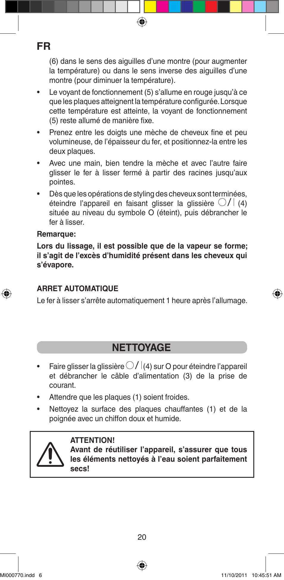 Nettoyage | Imetec BELLISSIMA B15 50 User Manual | Page 22 / 66