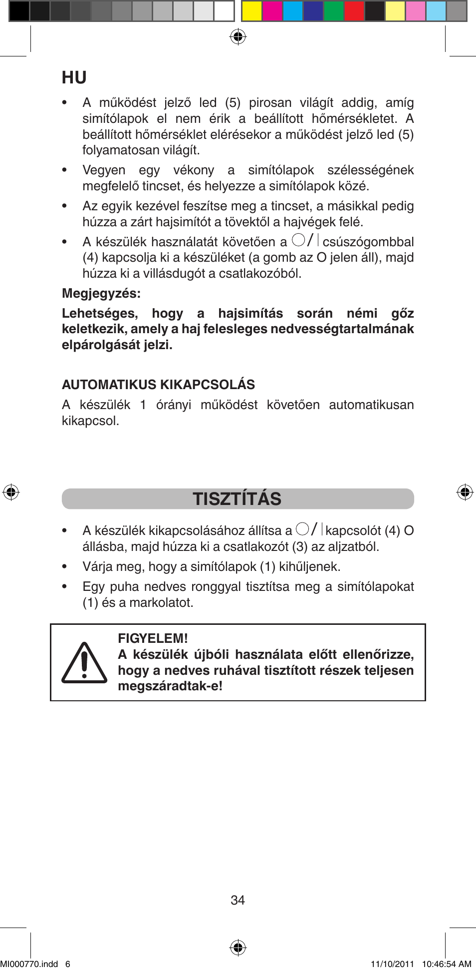 Tisztítás | Imetec BELLISSIMA B15 50 User Manual | Page 36 / 66