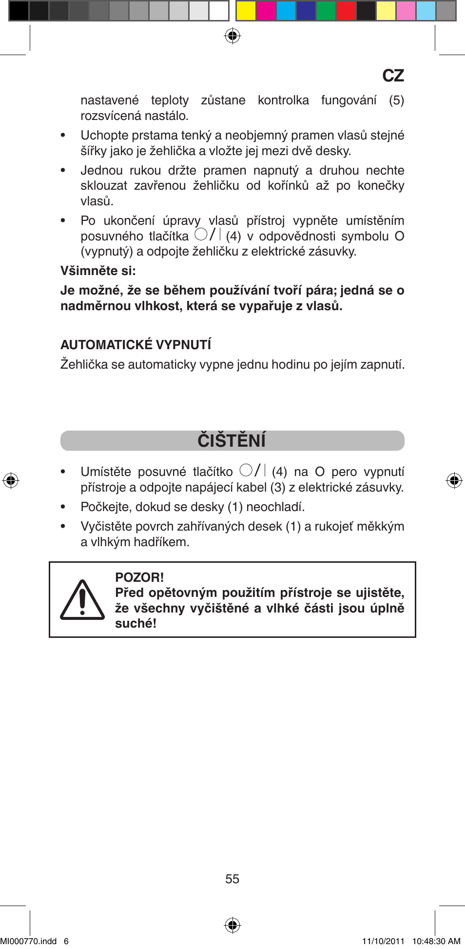 Čištění | Imetec BELLISSIMA B15 50 User Manual | Page 57 / 66