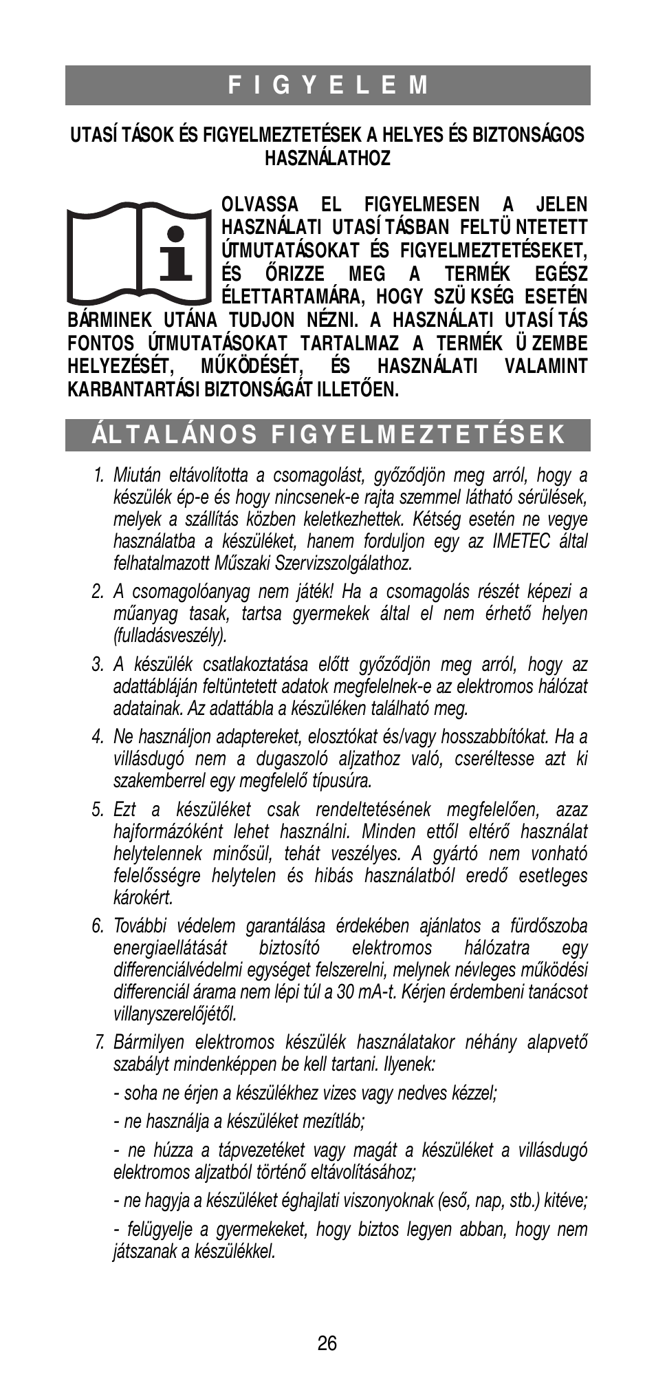 Imetec BELLISSIMA B20 50 User Manual | Page 28 / 36