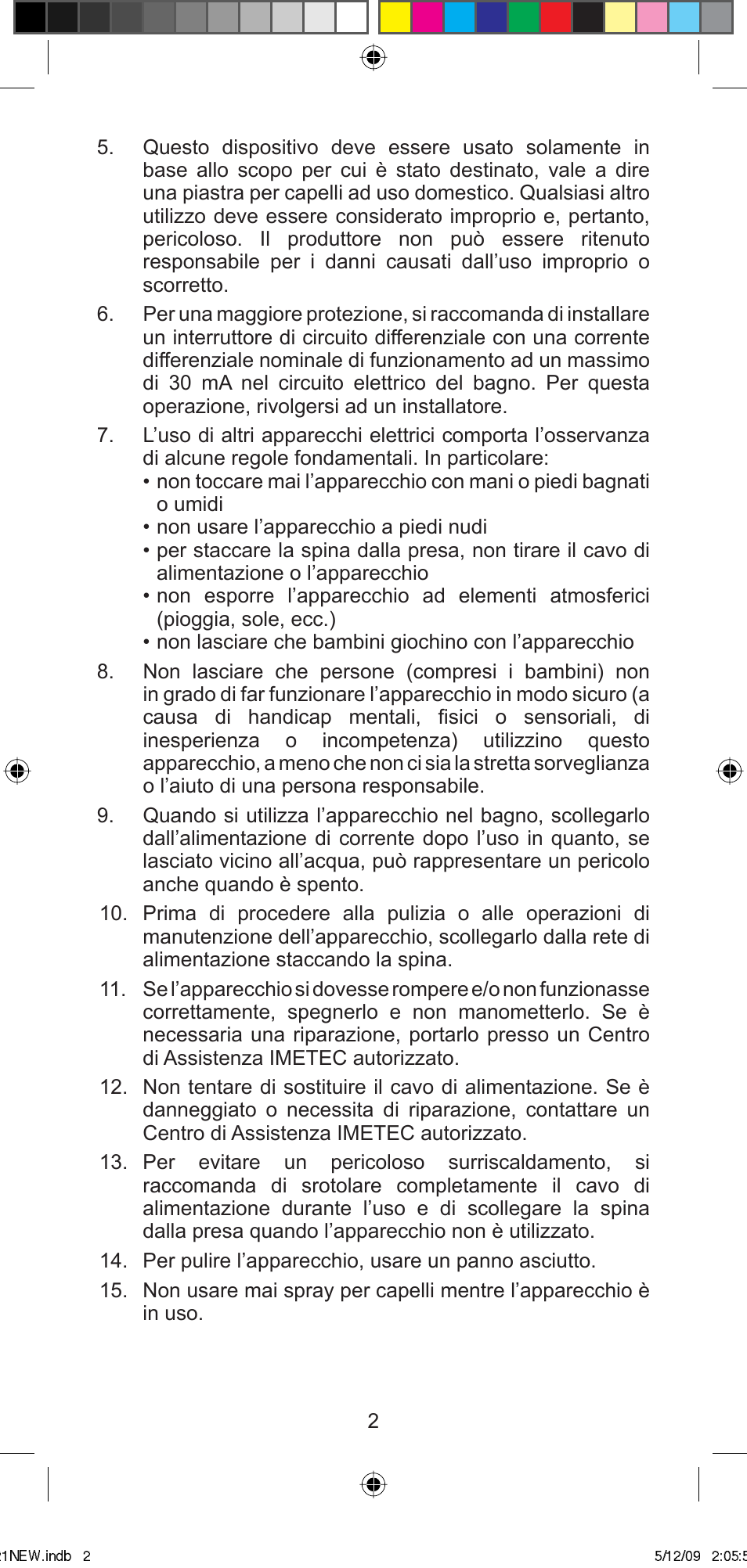 Imetec BELLISSIMA MINI MC210 User Manual | Page 5 / 49