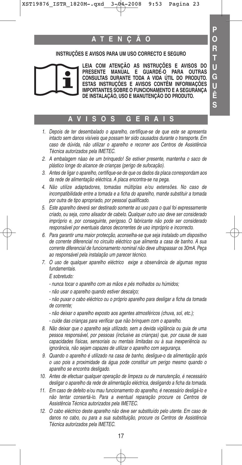 Imetec BELLISSIMA B 200 User Manual | Page 17 / 42