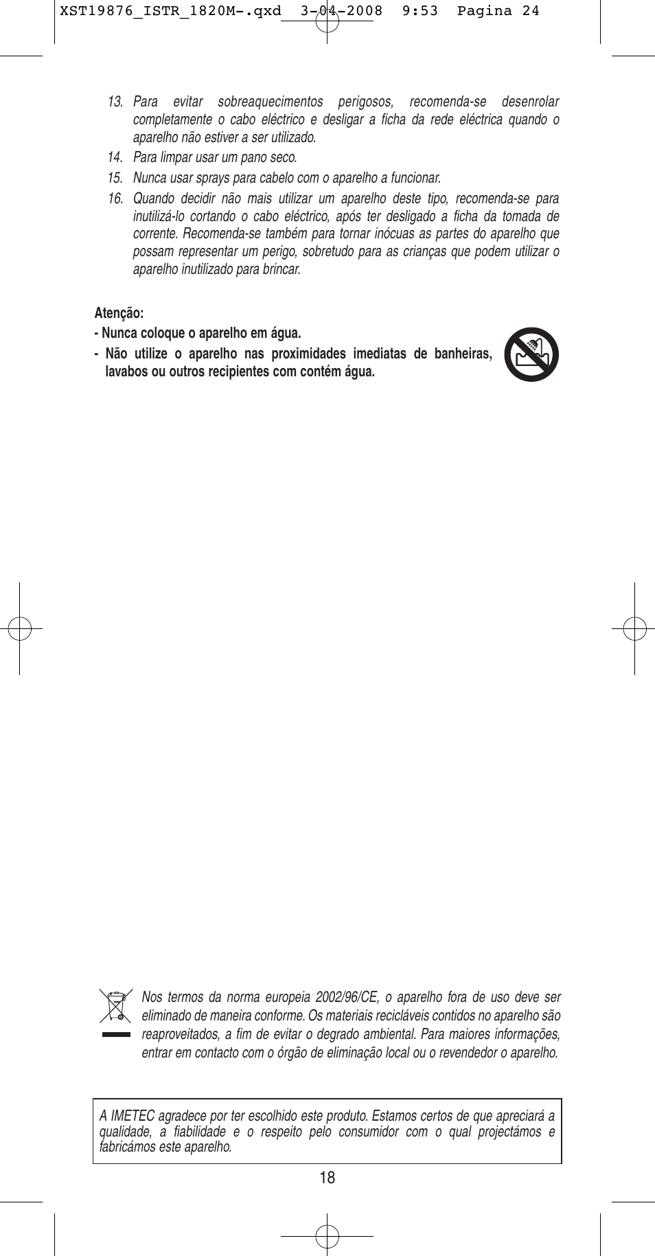 Imetec BELLISSIMA B 200 User Manual | Page 18 / 42