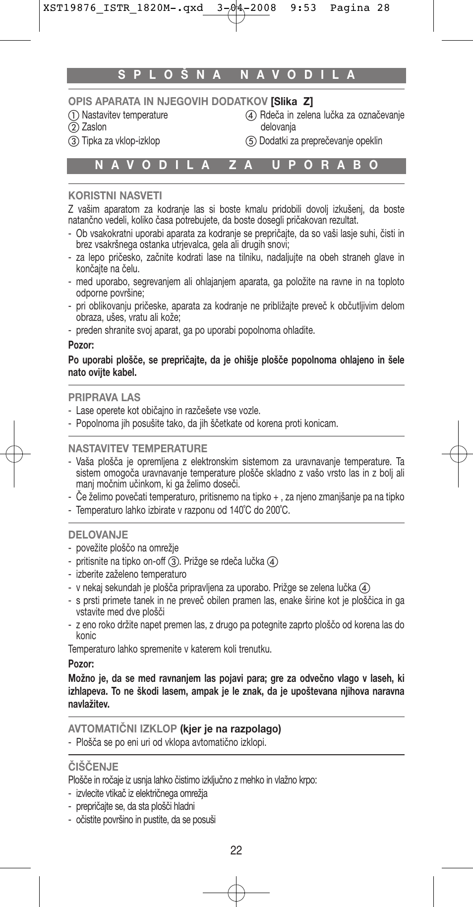 Imetec BELLISSIMA B 200 User Manual | Page 22 / 42