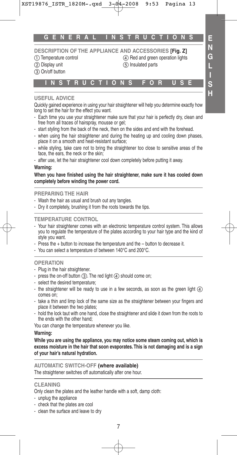 Imetec BELLISSIMA B 200 User Manual | Page 7 / 42