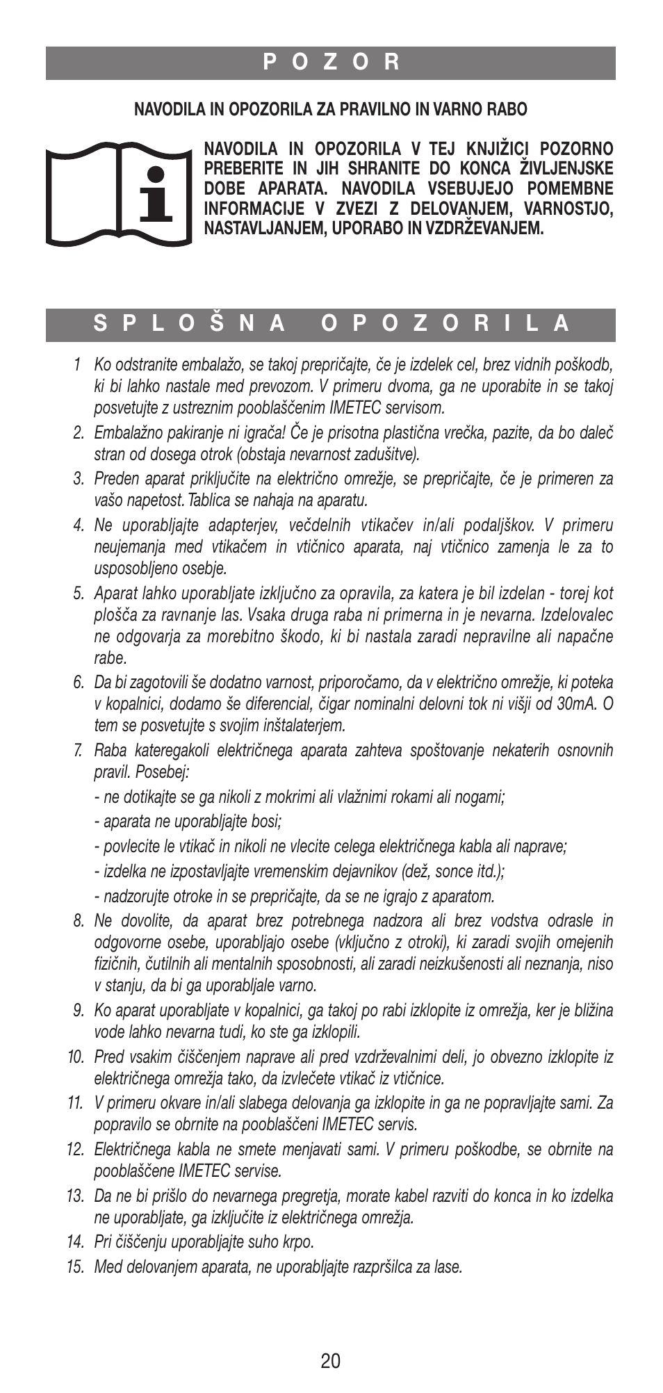 Imetec BELLISSIMA B11 50 User Manual | Page 21 / 44