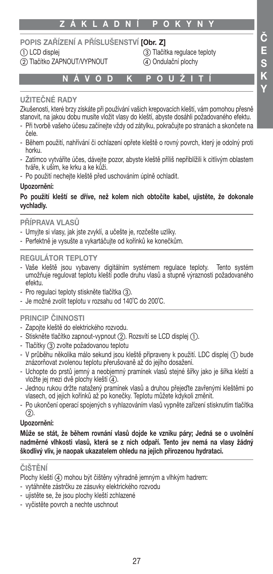 Če s k y | Imetec BELLISSIMA B25 User Manual | Page 29 / 45