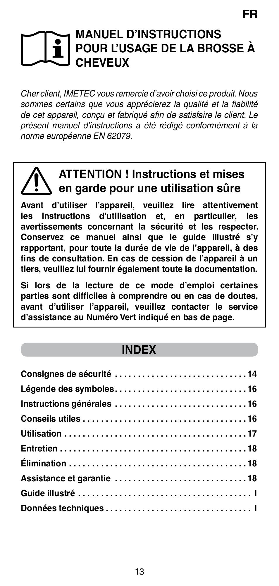 Index | Imetec BELLISSIMA MAGIC STYLE PB4 38 User Manual | Page 15 / 62