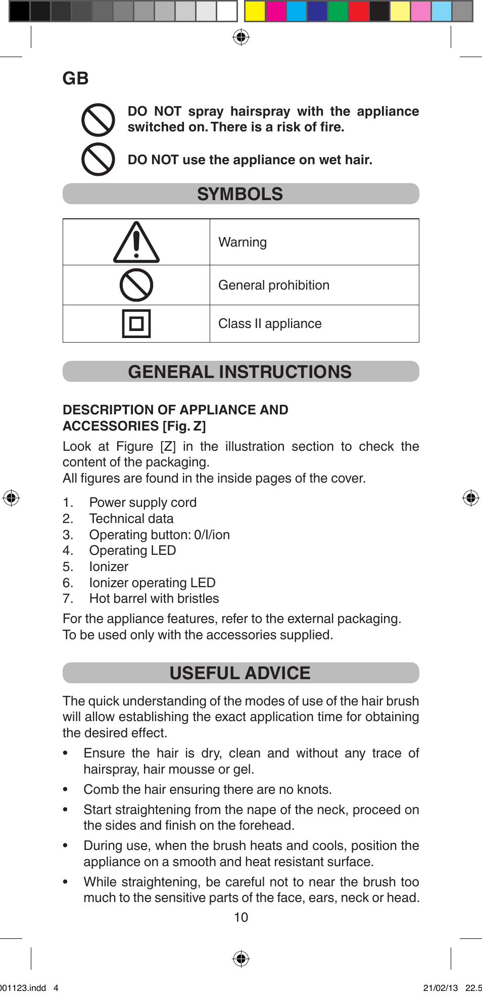 Symbols, General instructions, Useful advice | Imetec BELLISSIMA MAGIC STYLE PB2 25 User Manual | Page 12 / 56