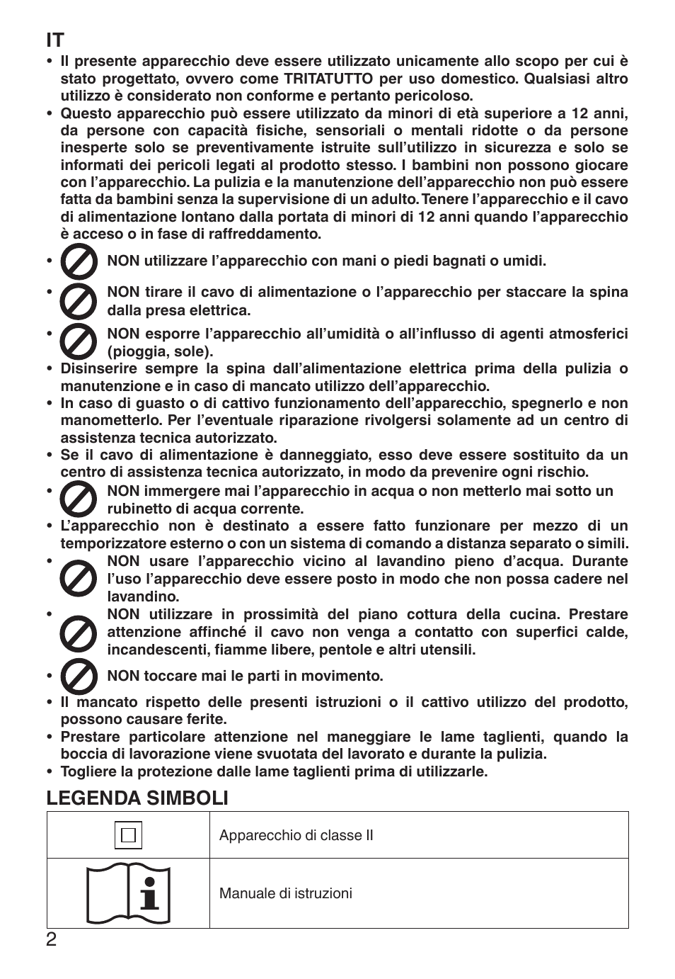 Legenda simboli | Imetec ECO CH User Manual | Page 7 / 30