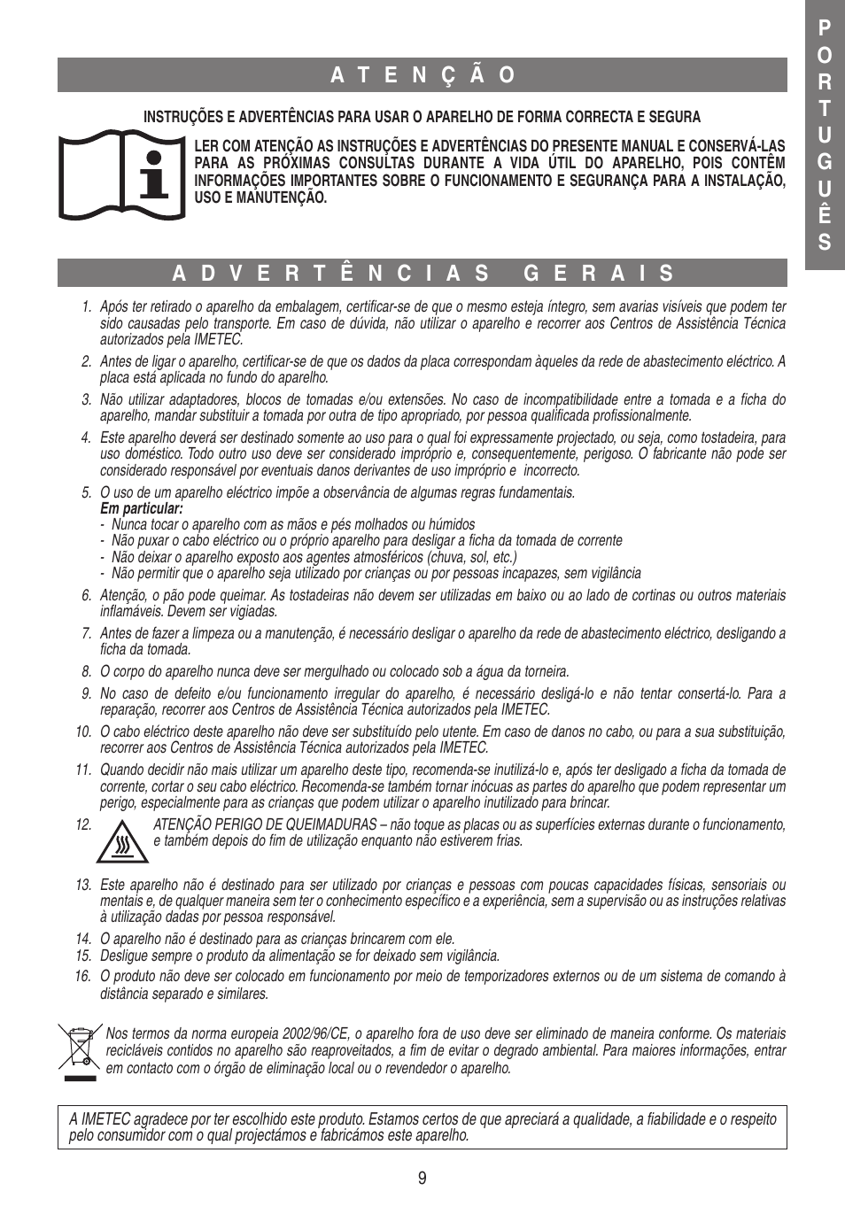 Imetec DOLCEVITA SM2 User Manual | Page 12 / 18