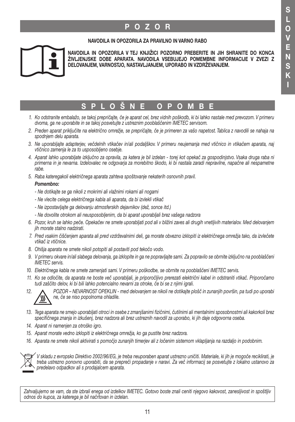 Imetec DOLCEVITA SM2 User Manual | Page 14 / 18
