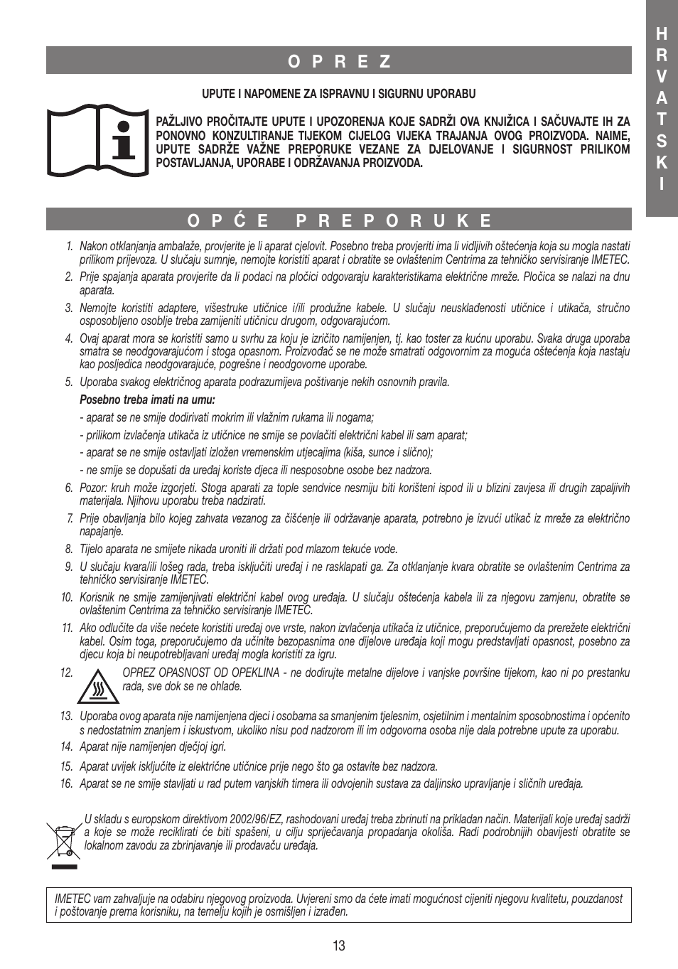Imetec DOLCEVITA SM2 User Manual | Page 16 / 18