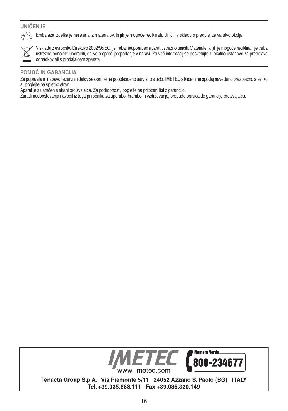 Imetec DOLCEVITA ST7 User Manual | Page 18 / 20