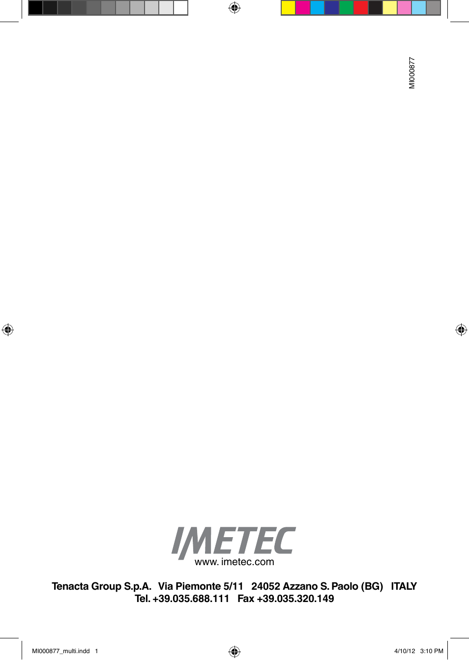 Imetec PROFESSIONAL SERIE HB 2000 User Manual | 54 pages