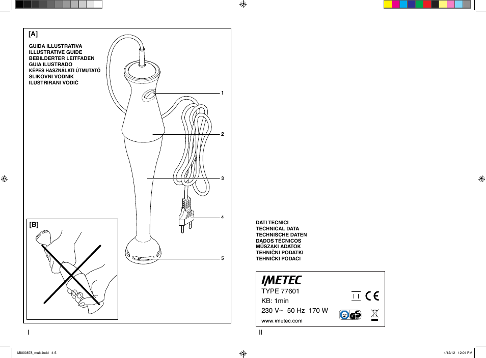 A] [b | Imetec DOLCEVITA HB2 User Manual | Page 2 / 30