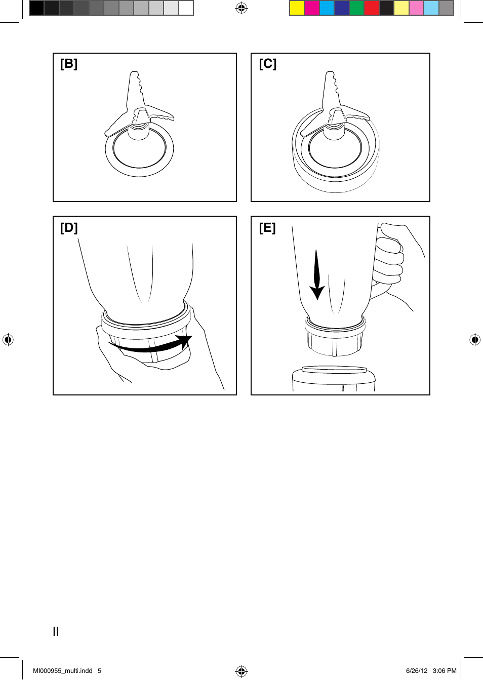 B] [d] [c] [e | Imetec PROFESSIONAL SERIE BL User Manual | Page 5 / 38