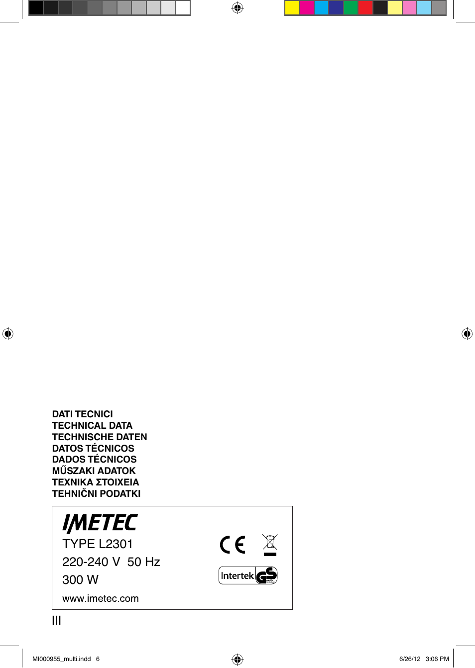 Imetec PROFESSIONAL SERIE BL User Manual | Page 6 / 38